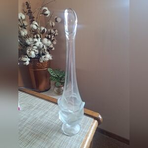 Viking 13 1/2" Glass Swung Vase with Frosted Cabbage Base